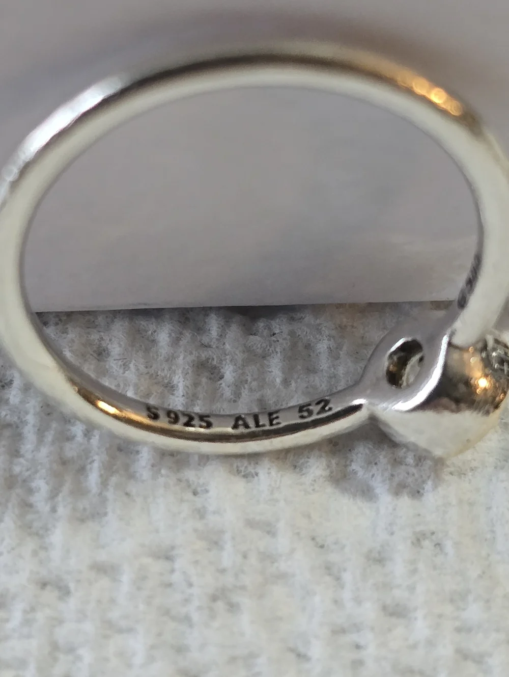 Genuine Pandora 14kt Gold & Sterling Silver Petite Halo Ring. Size 52. - Picture 4 of 5